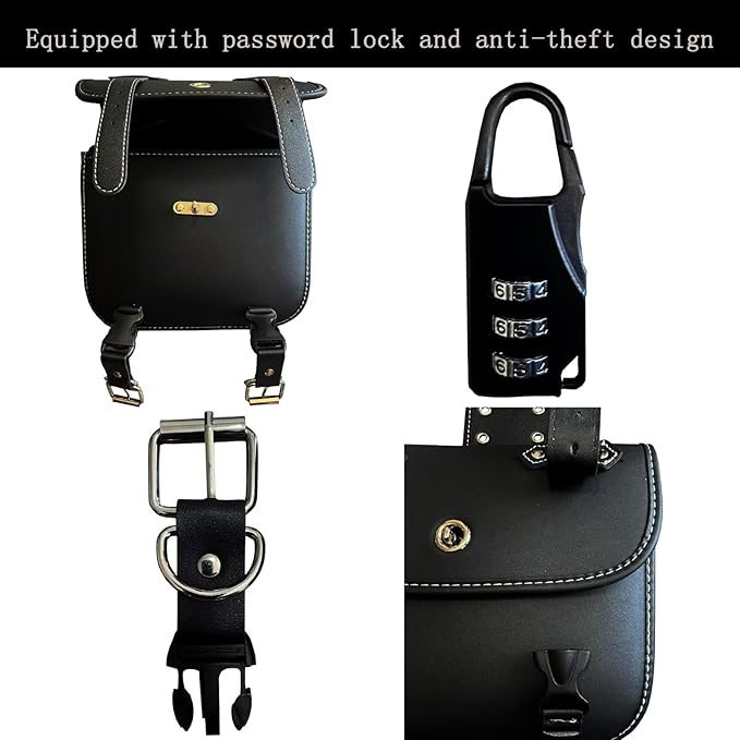 Motorcycle Saddlebags, Scooter Powersports Faux Leather Saddle Bags Motorcycles - Image 3