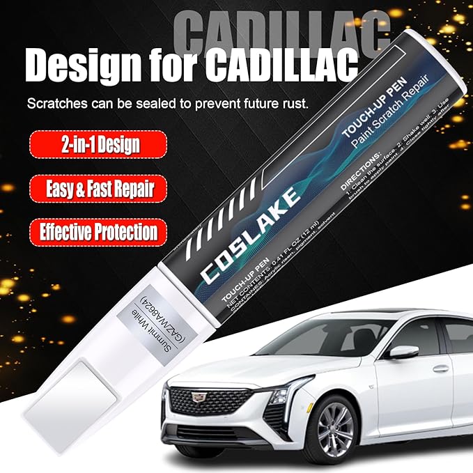 Car Touch Up Paint) for Cadillac, Car Paint Scratch Repair Kit, Quick & Easy - Image 2
