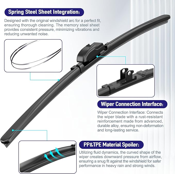AJK Wiper Blades for Subaru Ascent 2019 2020 2021 2022 2023, 2 Piece All - Image 4
