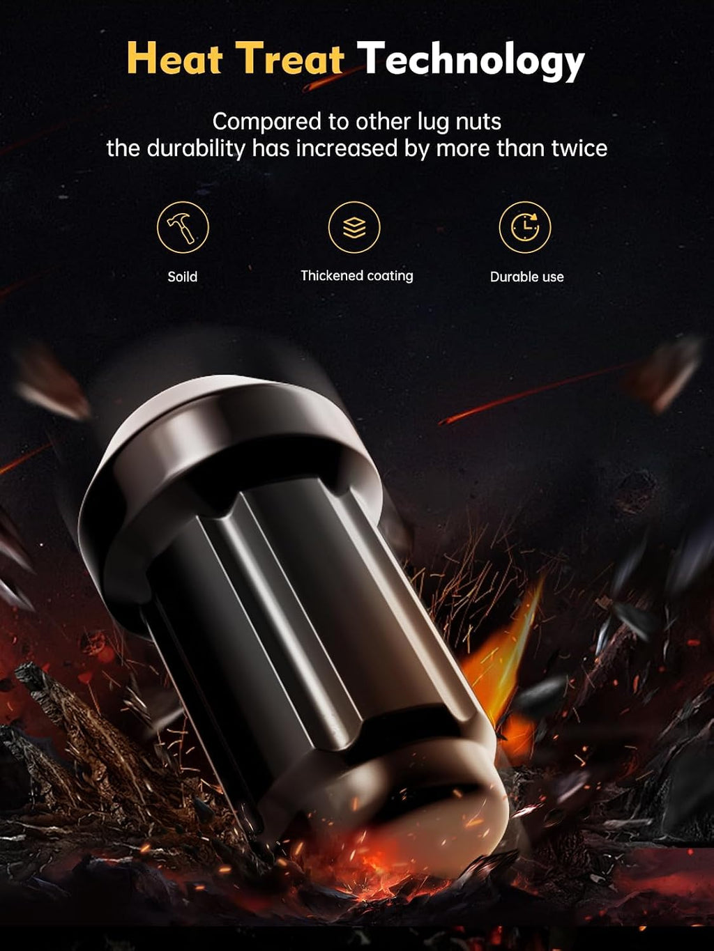MIKKUPPA 23pcs 1/2"-20 Lug Nuts Replacement for 1987-2018 Jeep Wrangler JK, 2002-2012 Liberty, 1993-2010 Grand Cherokee Aftermarket Wheel - Black Closed End Tire Lug Nuts with Socket Key