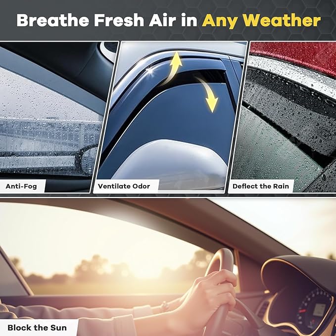 in Channel Window Rain Guards for 2019-2025 Chevy Silverado/GMC Sierra 1500 - Image 5
