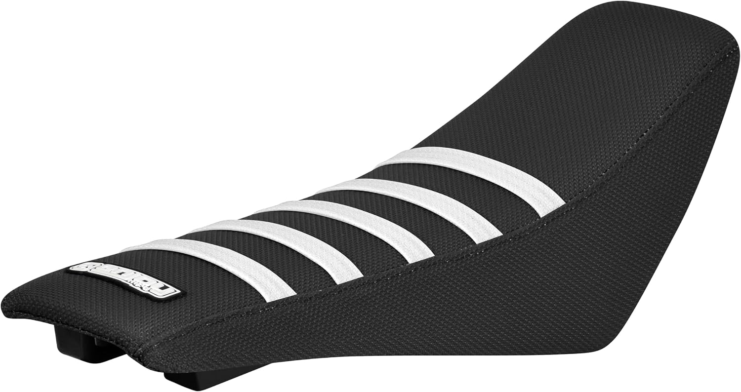 Enjoy Mfg USA-Made Gripper Seat Cover - Compatible with Razor SX500 Dirt Rocket_#629 (All Black with White Ribs)