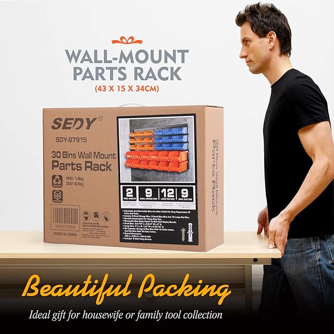 30-Bin Wall-Mounted Storage Rack System - Image 9