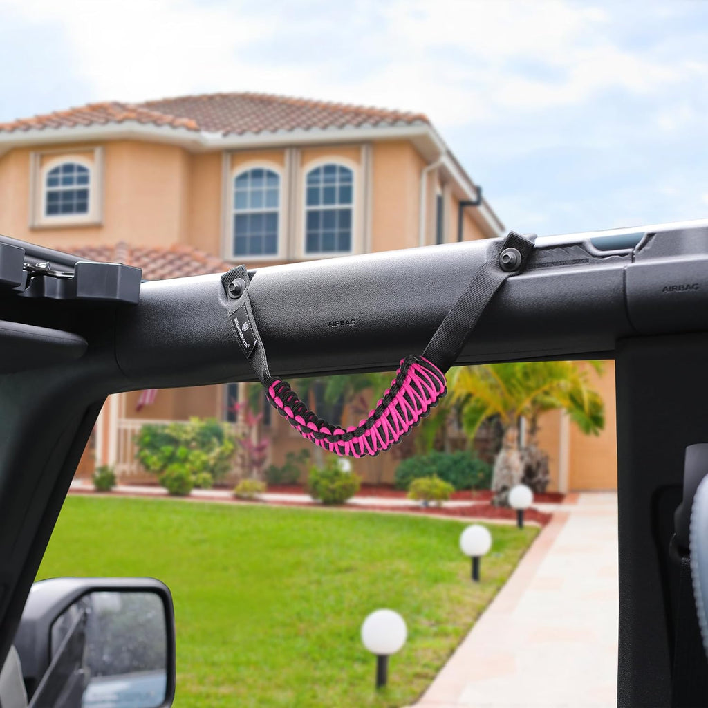 SEVEN SPARTA 4 Pack Roll Bar Grab Handles Compatible with Ford Bronco 2021-2026 2/4 Door, Paracord Grip Handle, Replacement for Bronco Interior Accessories (Not Compatible with Bronco Sport)