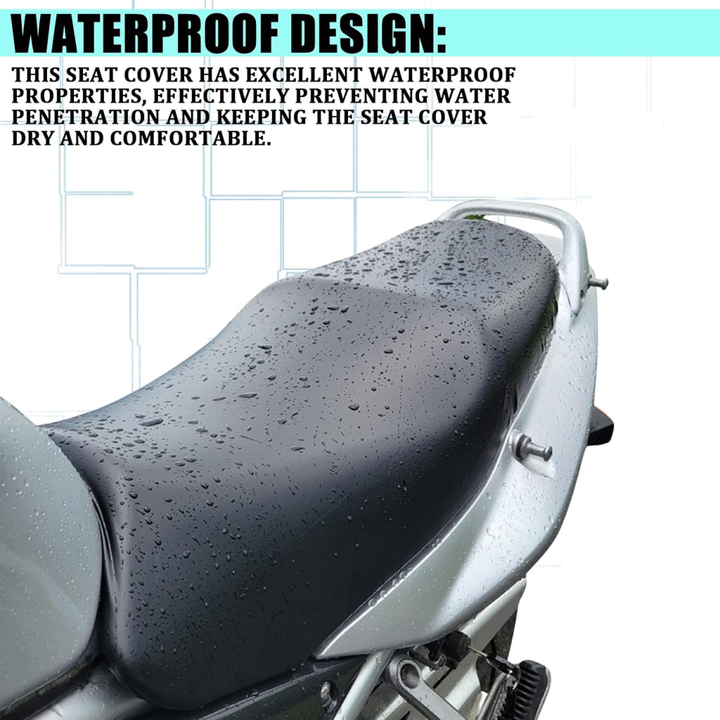 Motorcycle Seat Cover, 39.37" x 27.56" Flexible Replacement Seat Protector, Waterproof Sun-resistant Anti-slip PU Leather Seat Cover, Universal for Motorcycle Scooter ATV Electric Vehicle (Black)