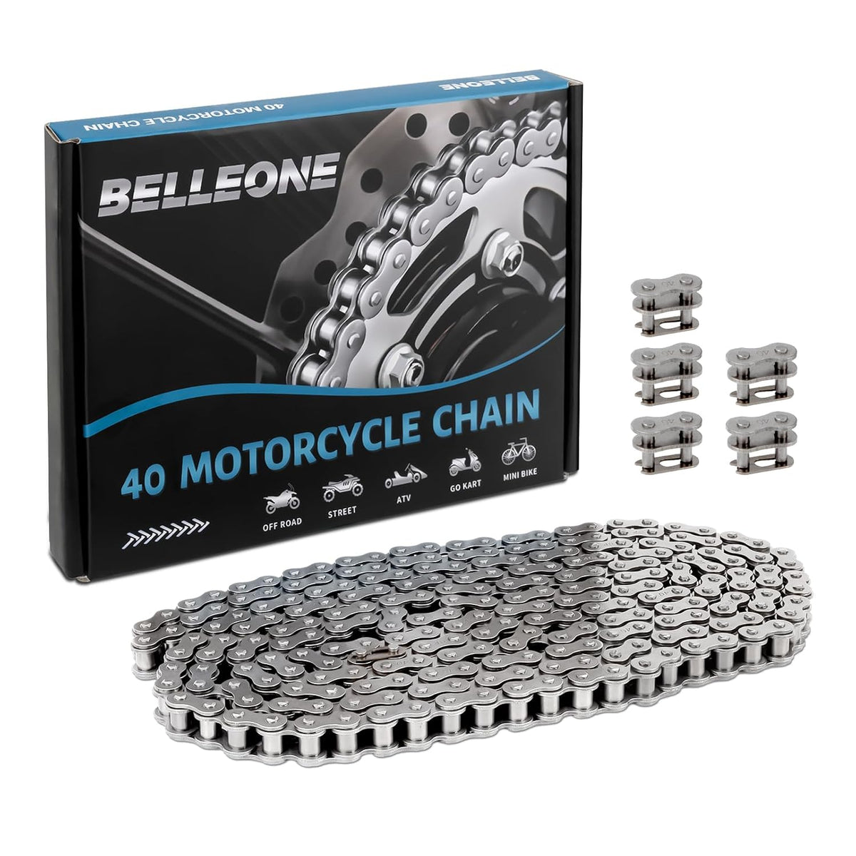 ansi #40 roller chain, 10 feet 240 links, main product view