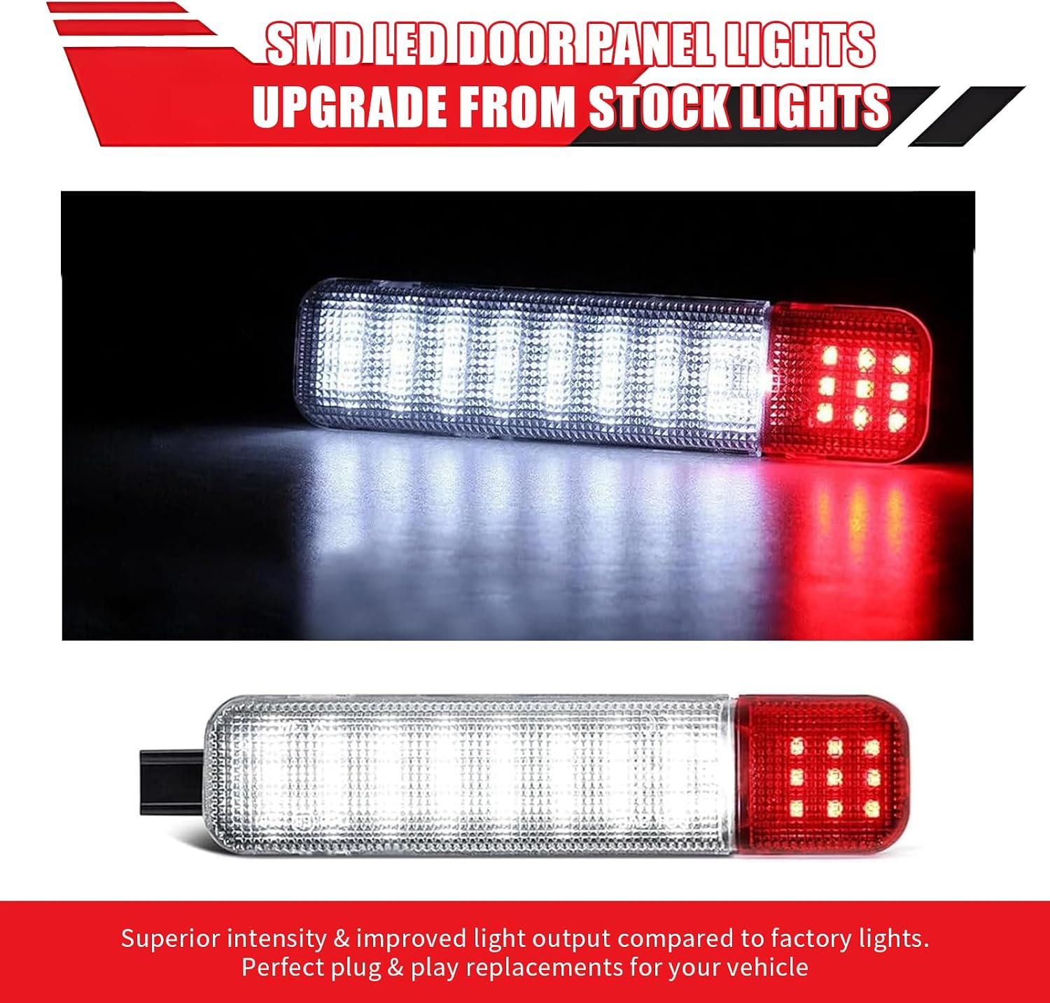 Interior LED Door Panel Lights, Super Bright Car Door Panel Warning Light, Replace OEM Number# 15021518,15021517, Compatible with Chevy Silverado GMC C/K, Sierra 1500 2500 3500 (White)