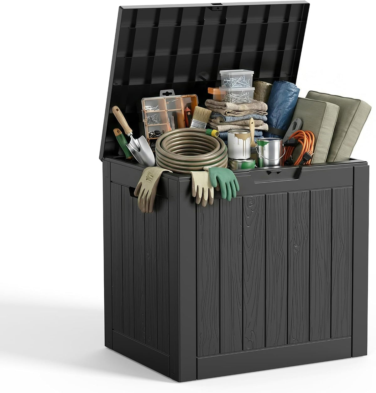 drato 35 gallon outdoor storage box waterproof, resin, main product view