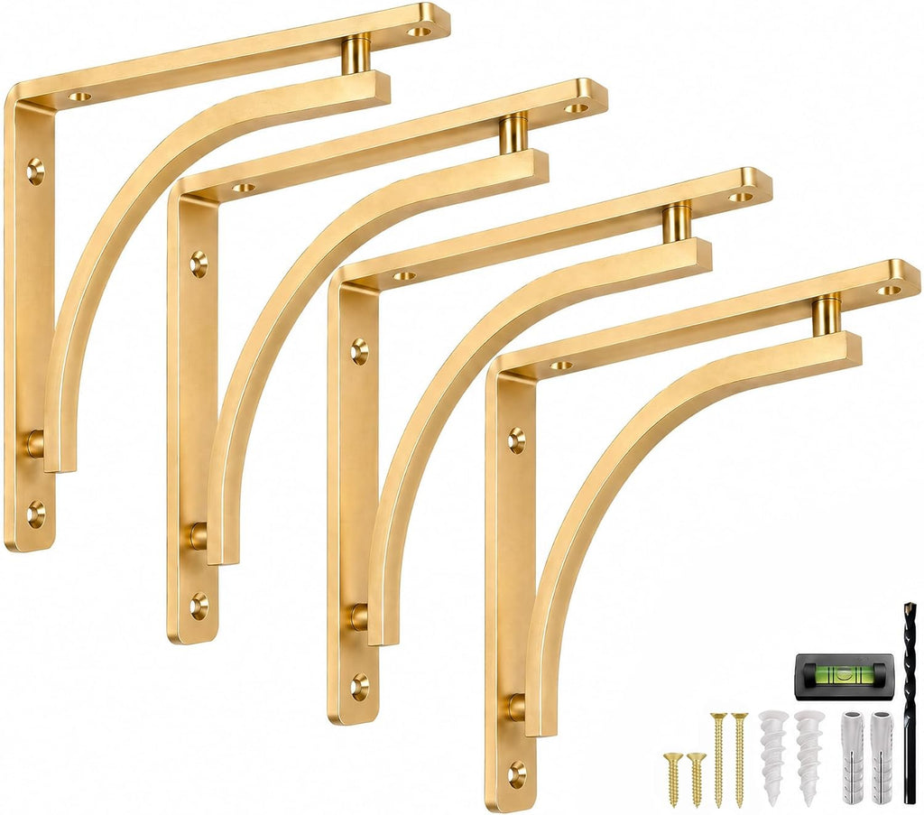 classic brass heavy duty shelf brackets 10 inch, main product view
