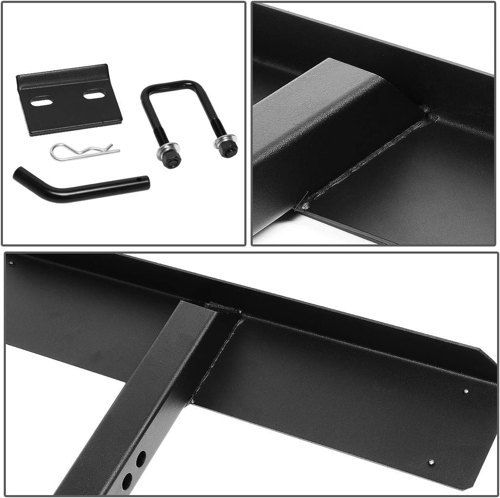 DNA Motoring Universal Trailer Truck Towing Heavy Duty 26in Hitch Step Bar for 2” Receivers, Rear Bumper Protector for Vehicle, Pickup, car, PT-ZTL-8103-BK