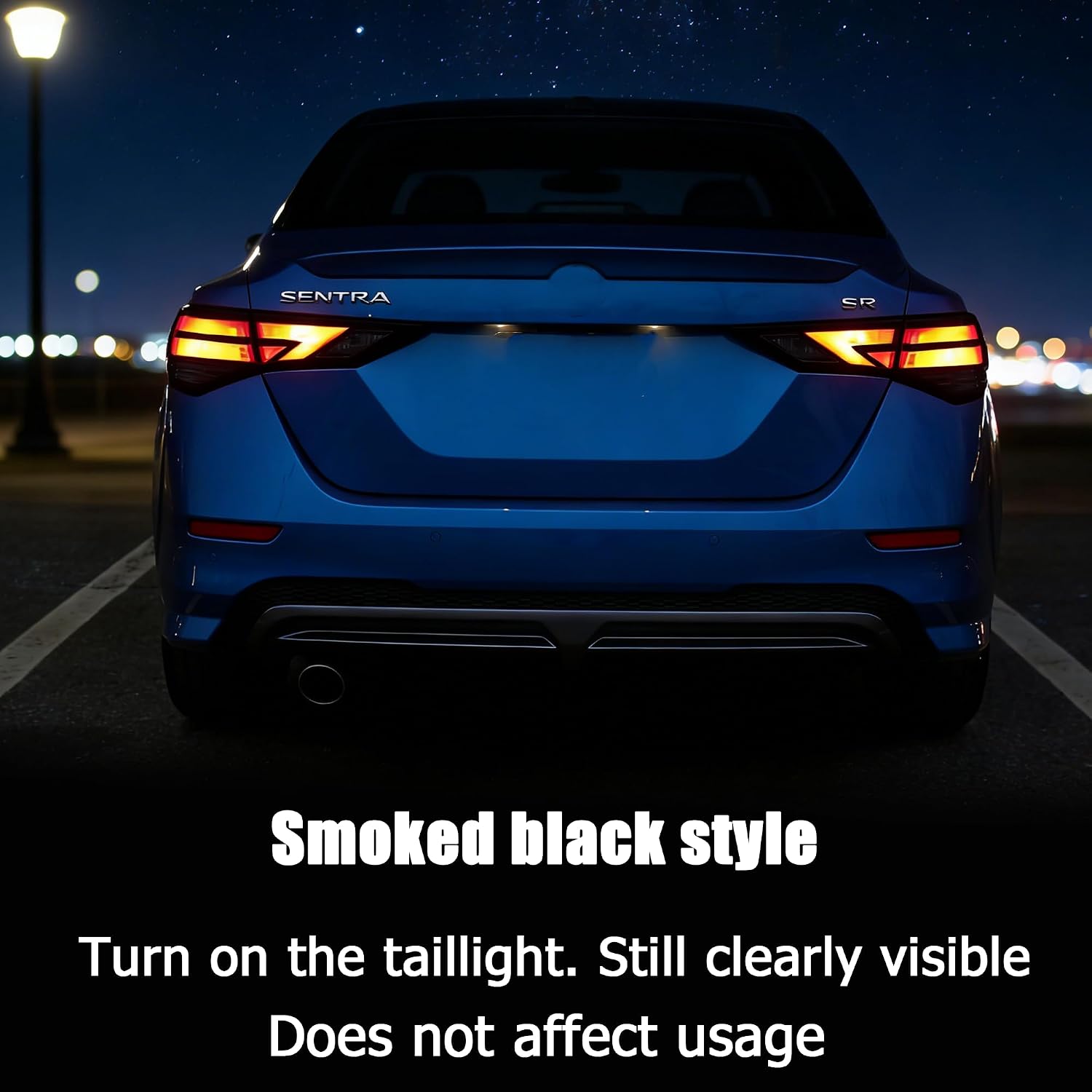 STSEV01 Taillight Cover Trim Fit for Nissan Sentra 2020-2025 Accessories S/SR/SV,Tail Light Smoked Black Style Rear Lamp Protective Guards Exterior Decoration