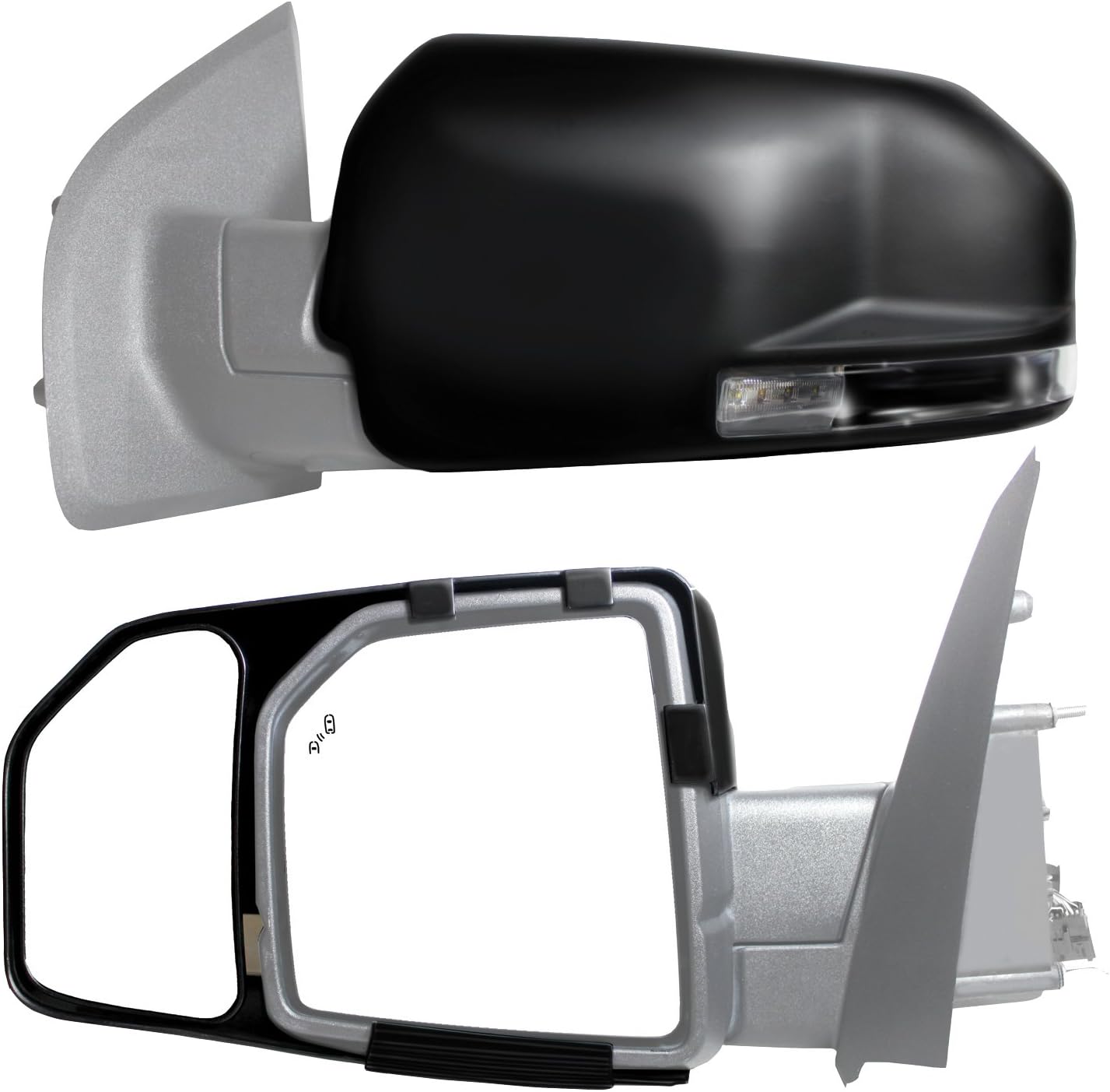 K SOURCE Snap & Zap 81850 Custom Fit Towing Mirror for 2015-2020 F150, Patented
