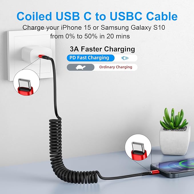 USB C to USB C Cable 6ft, Type C Fast Charging Compatible - Image 2