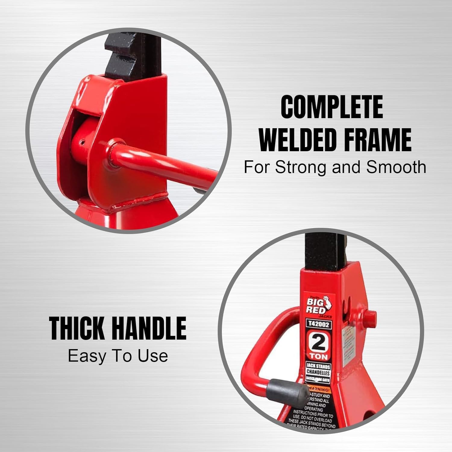 Big RED 2 Ton Steel Car Jack Stands, Fit for Automotive Cars, Sedans, 2 Pack