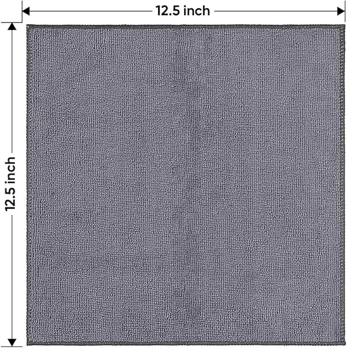 HOMEXCEL Grey Microfiber Cleaning Cloth 6 Pack, 12.5 x 12.5 inch Microfiber - Image 7