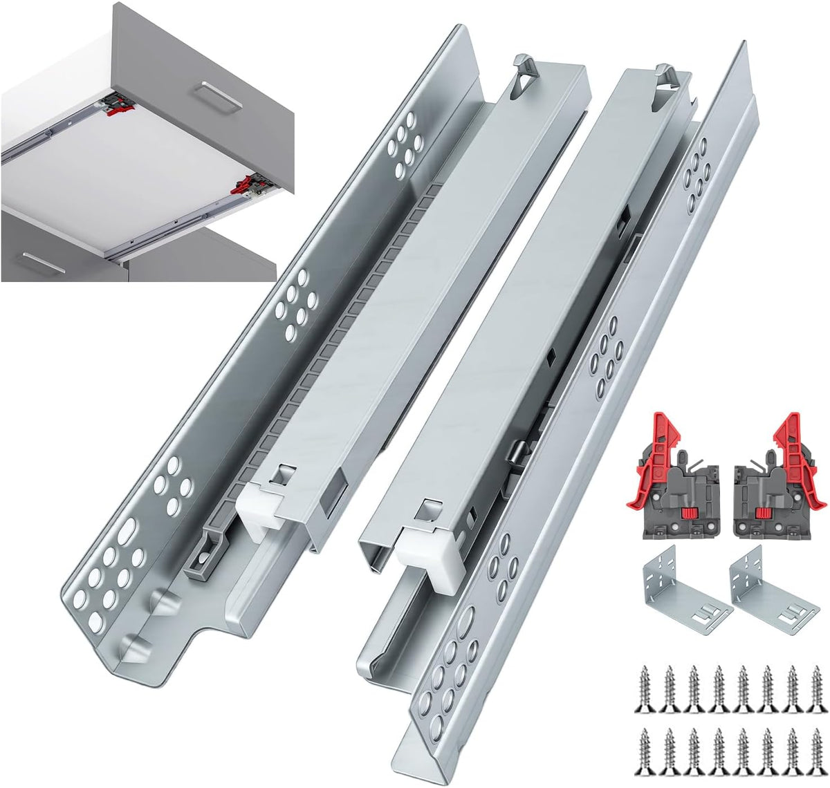 homdiy 21 inch undermount soft close drawer slides, main product view