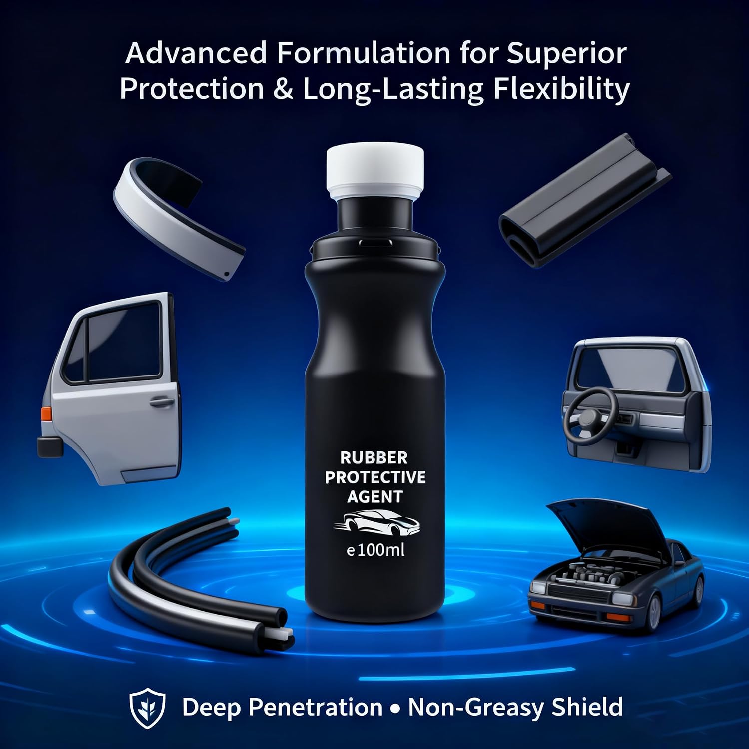 XIRUJNFD Car Rubber Seal Protectant, Rubber Seal Conditioner, Rejuvenates Color & Flexibility of Old & Dry Seals, for Car Door Seals, Windows, Hoods, Trunks (1 Set)