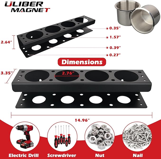 ULIBERMAGNET Power Tool Organizer Rack, Magnetic Heavy Duty Spray Bottle Holder - Image 4
