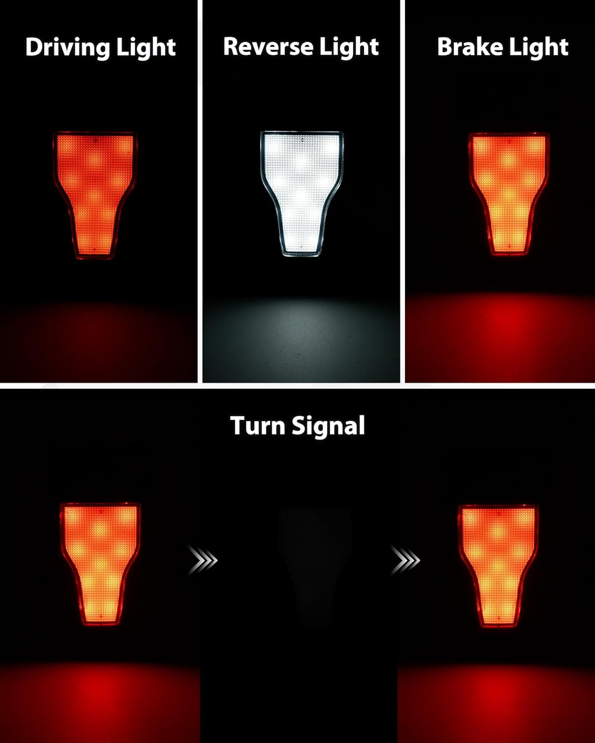 LED Rear Window Light for 2018-2021 Wrangler JL, Red Running Brake Turn Signal White Reverse Lamp Rear Tailgate Glass Hinge Mounted Light for Jeep Wrangler JL 2018-2021 Accessories