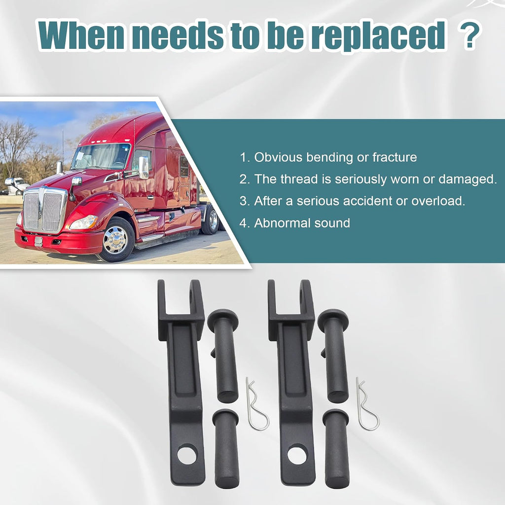 GXARTS 2 Sets Tow Hook Compatible with Kenworth Peterbilt with Pull Pins Frame Pins A20-6014 A65-6008 A65-6007