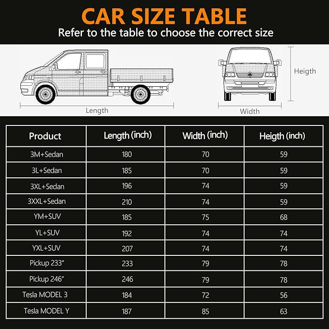 Pickup Truck Cover Waterproof All Weather, Outdoor Sun UV Rain Pickup Protection - Image 5