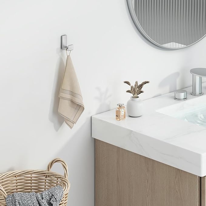 Angle Simple Towel Hook for Bathroom, SUS 304 Stainless Steel Shower Robe Coat - Image 3