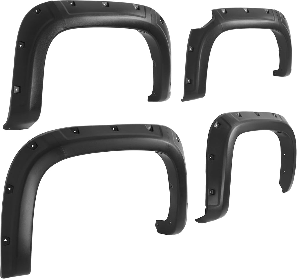 Fender Flare Compatible with 2015-2020 GMC Canyon 5'2" Bed Only | 4X3 Pcs Front & Rear Wheel Arch Cover Protector Set Plastic(PP) Textured Black