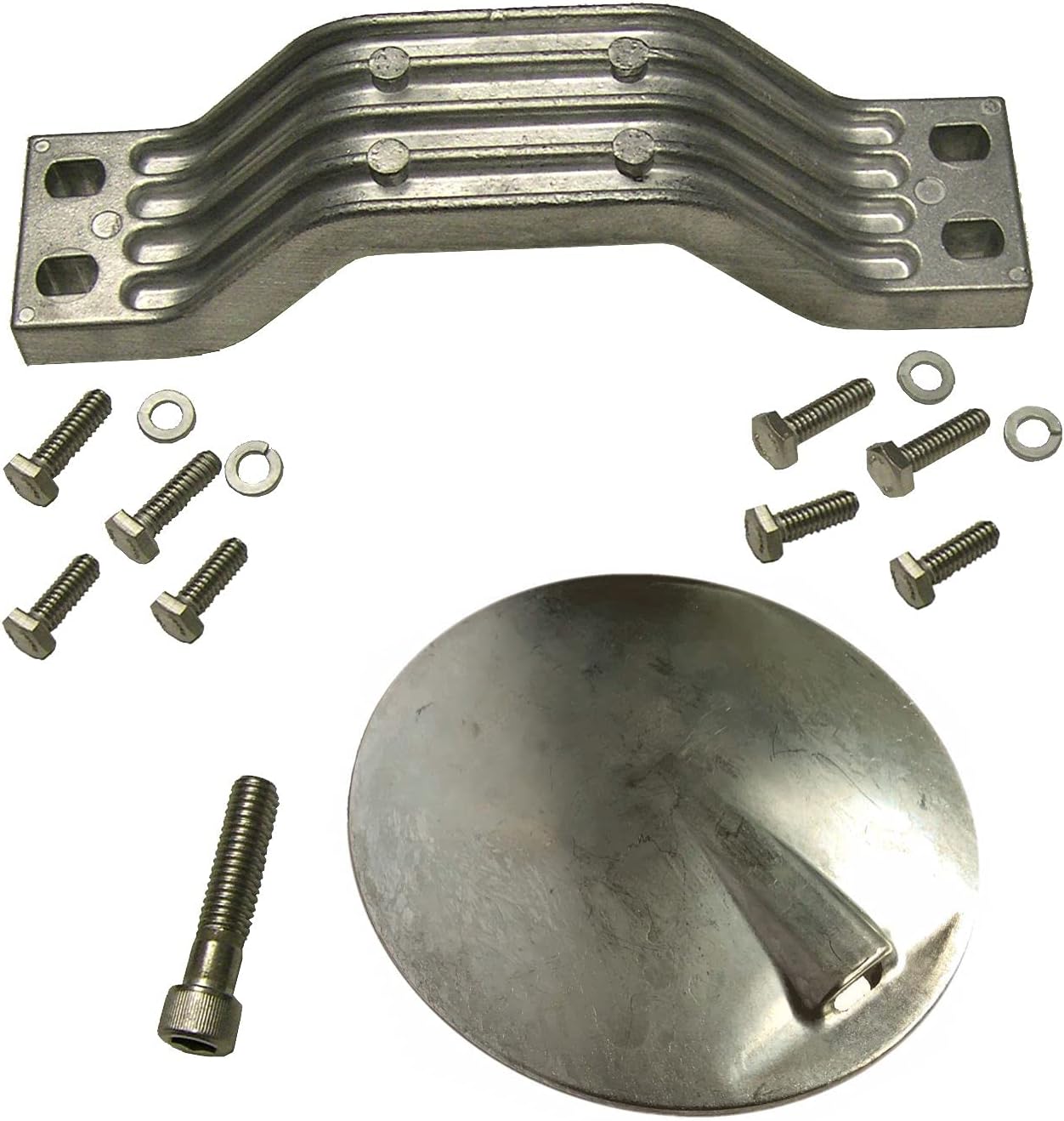 Aluminum Anode Kit Fits Yamaha F200 F225 F250 F300 3.3L & 4.2L V6 KIT With Flat Skeg Anode Replaces Yamaha 6G5-45251-02-00, 6G5-45251-01-00, Yamaha 6CE-45373-00-00, 61A-45371-00-00