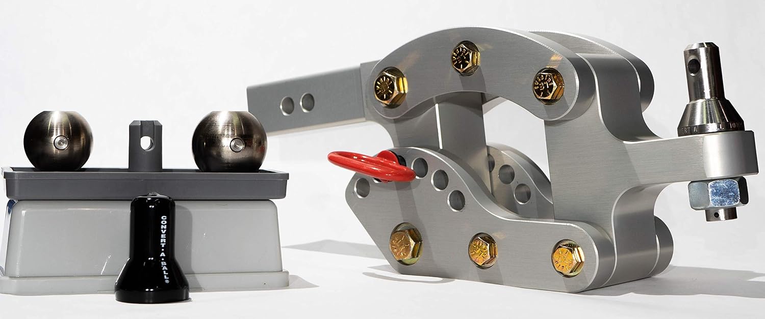 Rhino Hitch | 10K LB, 7" Drop Hitch w/ 2" Shank | Adjustable Aluminum Trailer Hitch: Effortless Towing, Unmatched Strength | Includes 2 Ball Set 2" and 2 5/16"