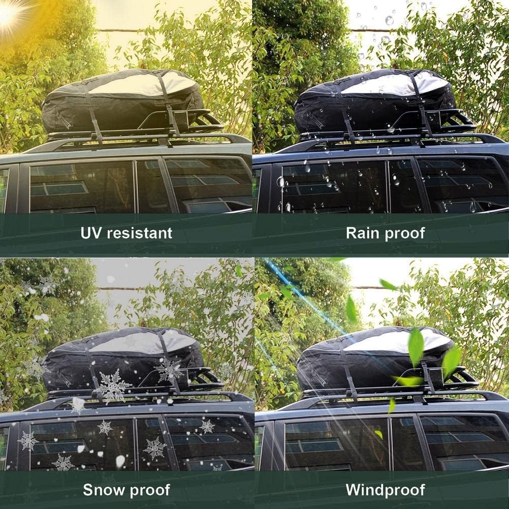 Waterproof Car Cargo Roof Bag Rooftop Luggage Black Storage Travel Pocket 273L for SUV Van Cars