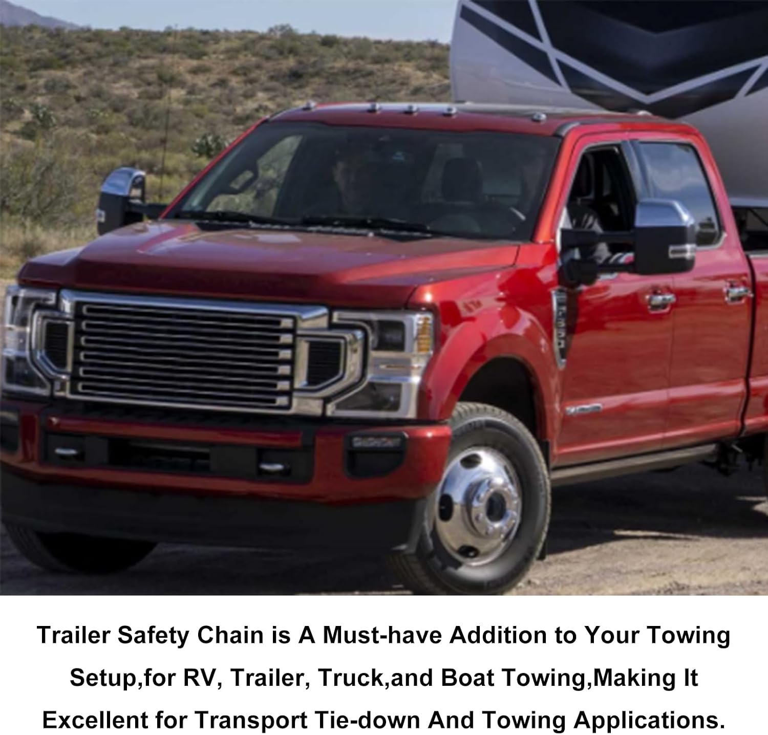 RULLINE Trailer Ultimate Connection Safety Chains Kit - 5th Wheel Ultimate Connection Safety Chains Plate Towing Accessories with 1/2in Shackles