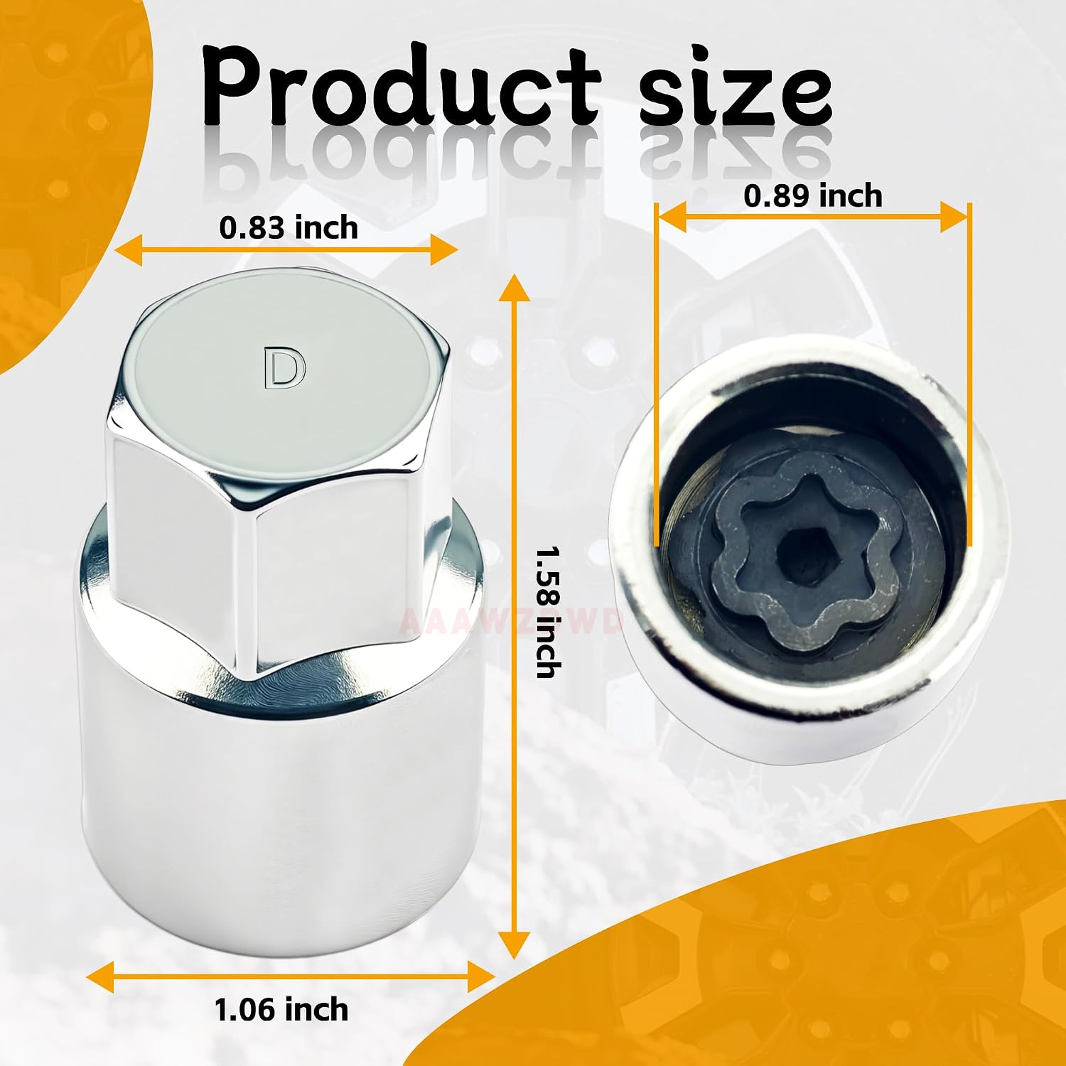 #D Compatible with Lexus Tacoma Toyota Wheel Lock Key D Tire Lock Key Tool | Replacement For Corolla Camry Highlander Rav4 Wheel Locking Nut Key D