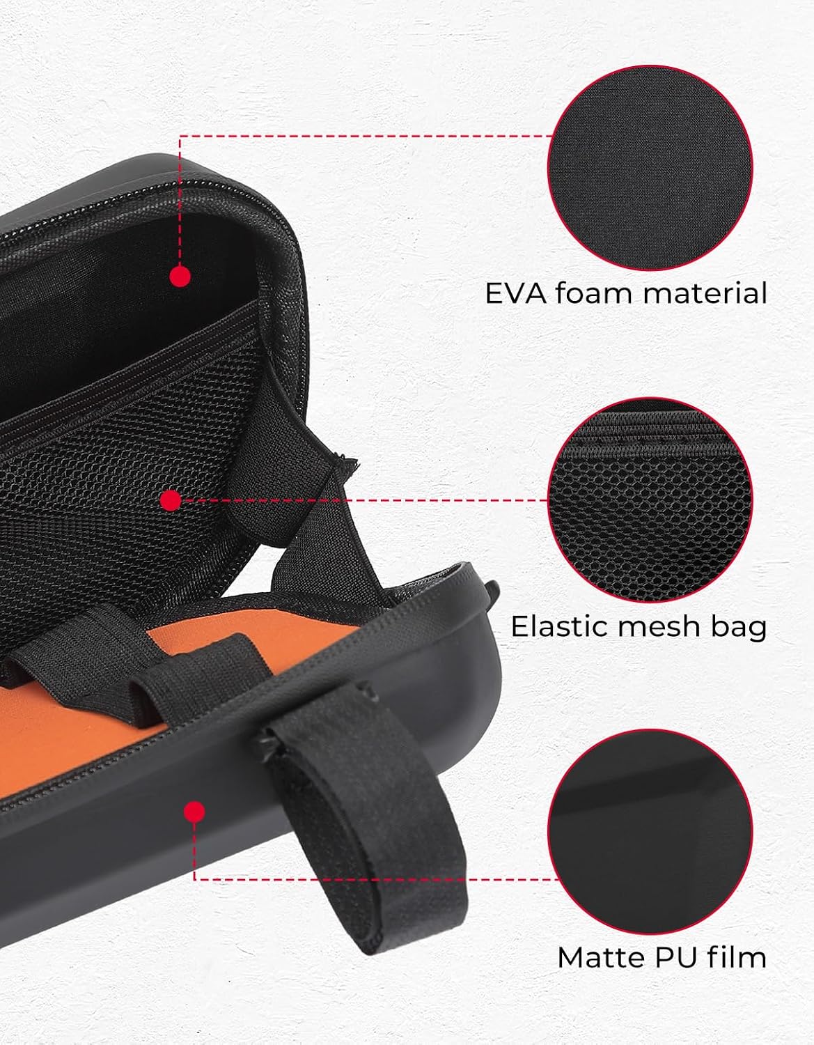 KEMIMOTO Motorcycle Side Bag, EVA Hard Shell Tool Bags Compatible with Rebel 300 500 (2017-2026) - Universal Motorcycle Saddlebag Side Frame-Mounted and Rear Storage 2.5L*2