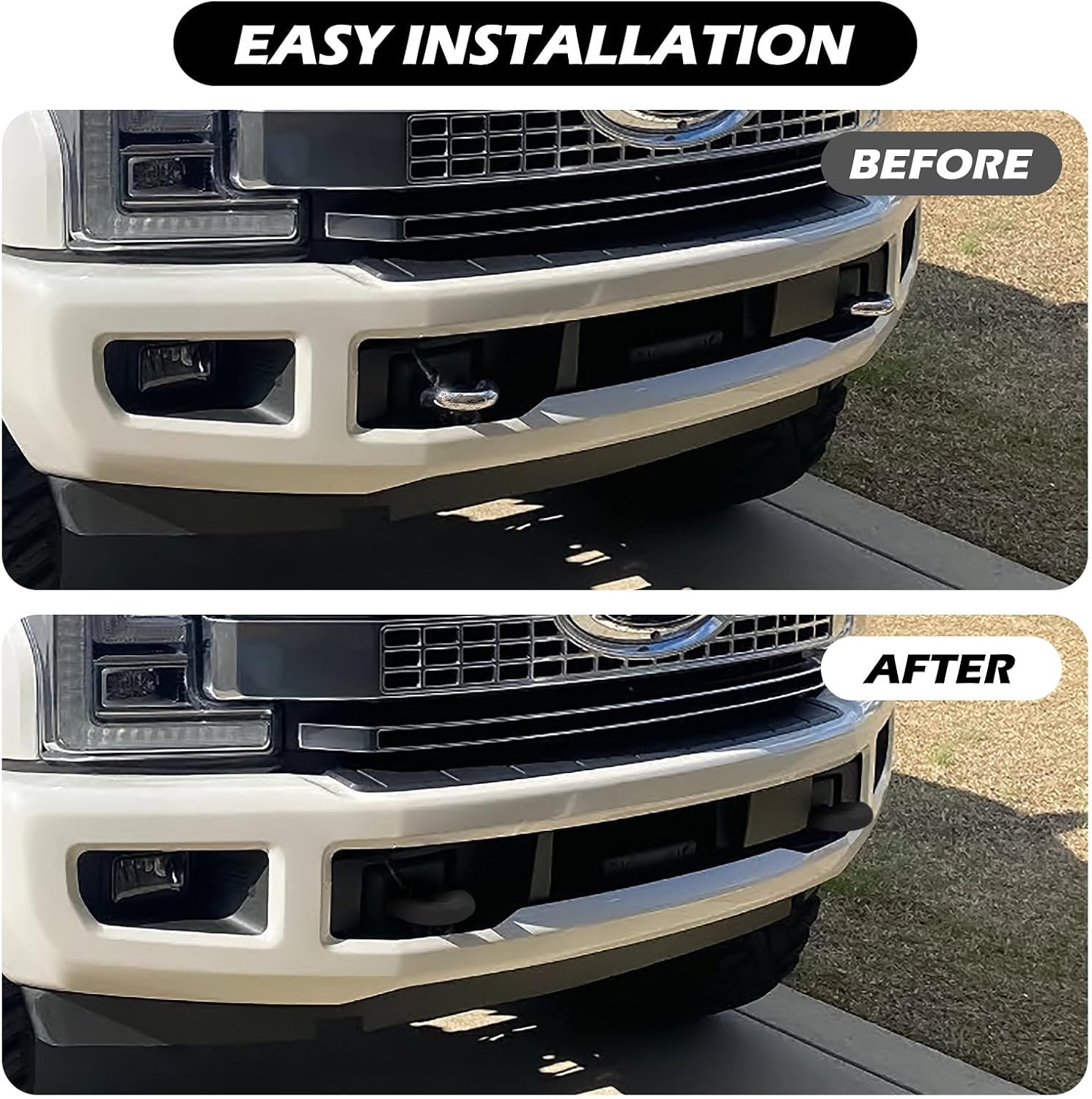 Tow Hooks Covers for Ford Super Duty F250 F350 F450 2017-2025 Compatible with Ford Super Duty F250 F350 F450 Accessories 2017-2026 (Black)