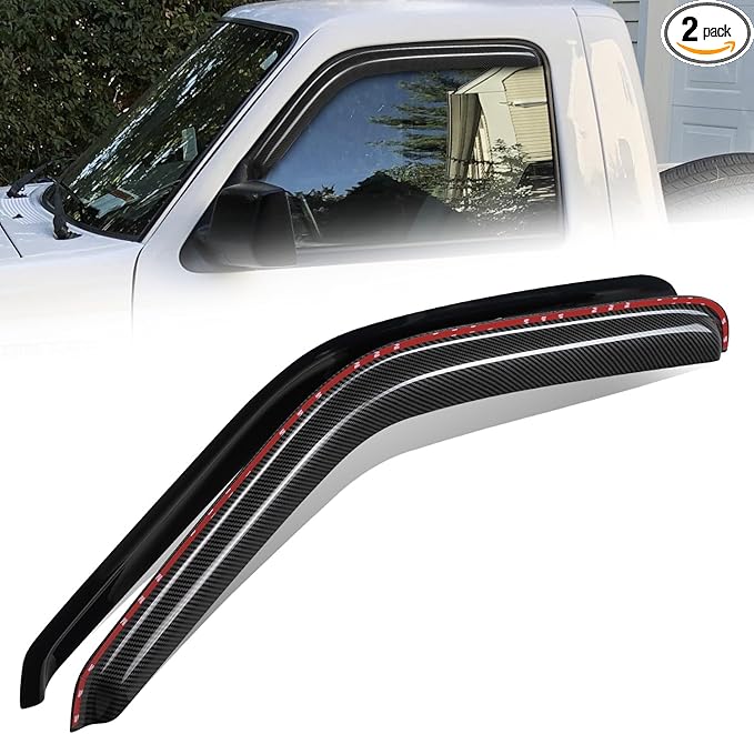 Auto Dynasty 2Pcs Carbon Fiber Pattern Window Visors Compatible by AutoDynasty