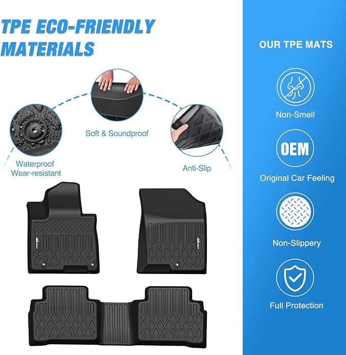 Nilight TPE Floor Mats for 2022 2023 2024 2025 Hyundai Tucson, All Weather - Image 3
