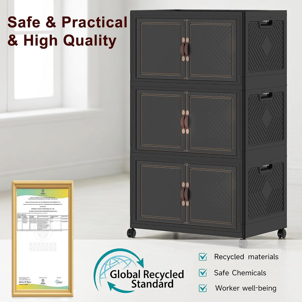 Stackable Storage Bins with Lids, 720QT Lockable Storage Cabinet