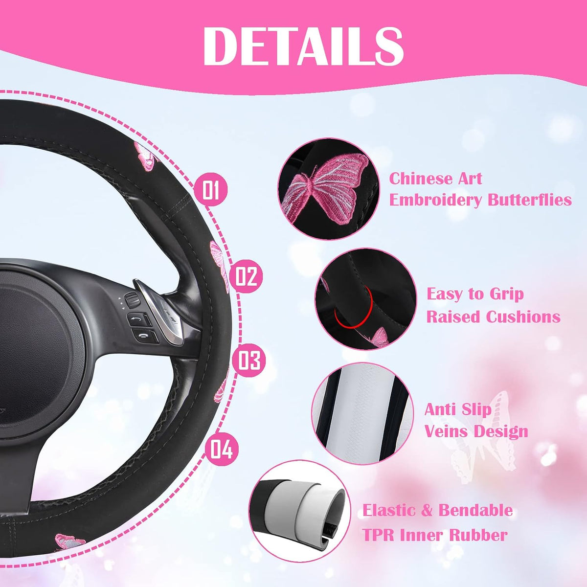 car pass universal cloth butterfly car seat covers on a desk or shelf