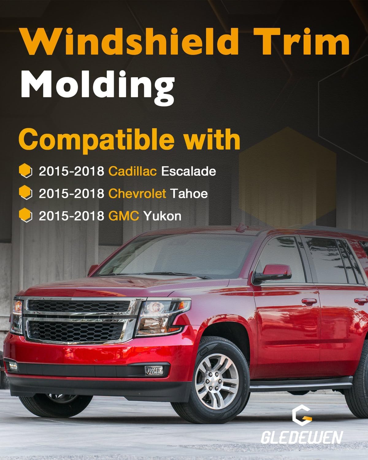 Windshield Trim Molding, B&C Pillar Kit, 2015-2018 GMC Yukon/Cadillac Escalade/Chevy Tahoe, Front&Rear Door Outer Pillar Trim Moulding, LH&RH, OE#926-241 926-242 926-243 926-244 926-245 926-246 (6PCS)