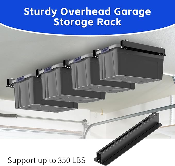 5 Pack Overhead Storage Bin Rack, Ceiling Racks - Image 6