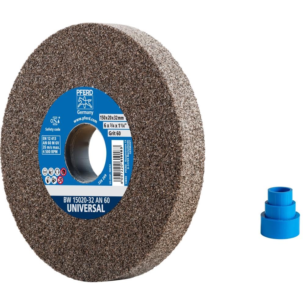 pferd vitrified bench grinding wheel – universal, 6" shown in use