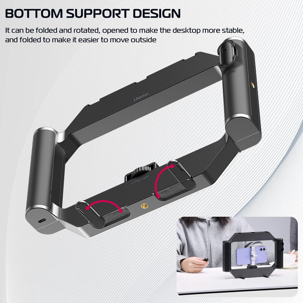 ULANZI Smartphone Video Rig with Light, U-Rig Light Cell Phone Handheld Stabi...
