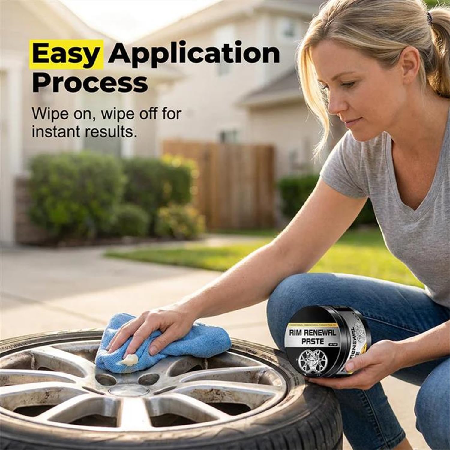 Rim Renewal Paste Wheel Care & Restoration Paste, Multi-Purpose Wheel Restoration Polish Buffs, Removes Scratches, Fills Scuffs, and Restores a Brilliant, Safe for All Alloys