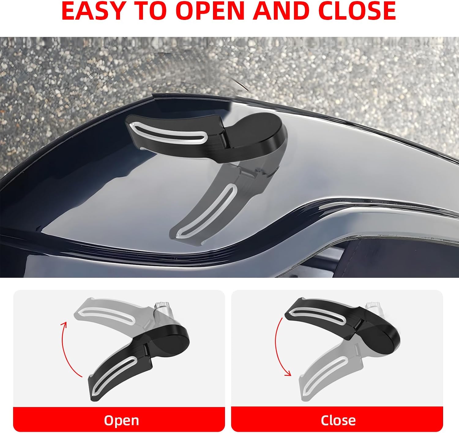 Amazicha Black Saddlebag Lid Lifters Saddle Bag Latch Kit fit for Harley Davidson Touring Street Glide, Road King, Road Glide, Electra Glide, Ultra Limited, FLHR FLHT FLHX FLHTK 2014-2024