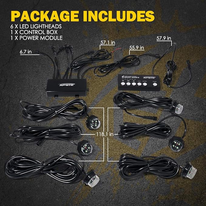 Xprite White Amber LED Hideaway Strobe Lights Kit 20 Flashing Patterns - Image 7