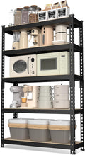 WORKPRO 5-Tier Steel Shelving Unit-Black, 27-2/5”W x 11-7/10”D x 60”H, by WORKPRO