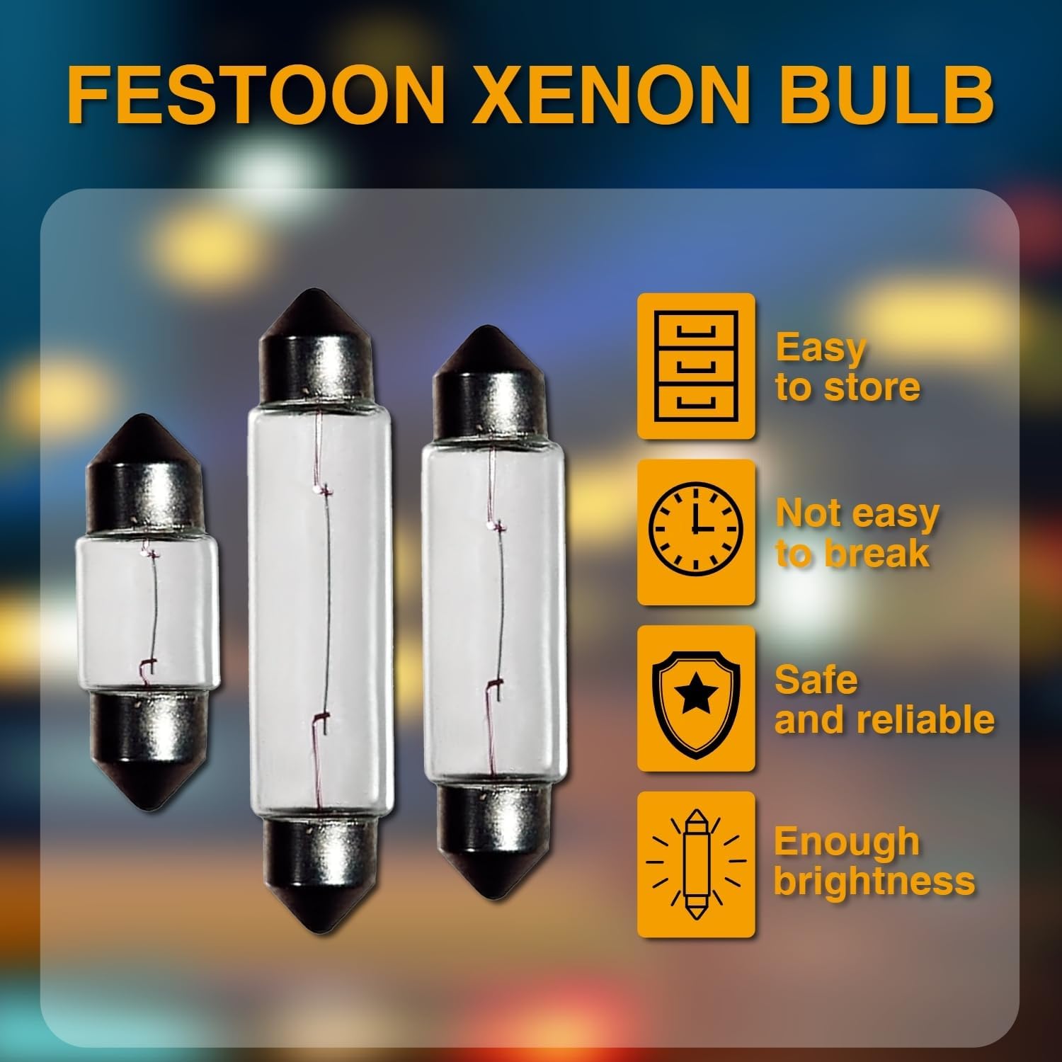 24V 10W 10 Pack Sv8.5-8 T3.25 Halogen Festoon Bulb Fits 44mm Base Sizes Direct Replacement for Car Dome Light,Trunk,Interior Bulb