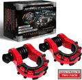AUTMATCH D Ring Shackles 3/4" Mega Shackle (2 Pack) 68,000Ibs Break Strength - Heavy Duty Clevis Shackle 7/8" Screw Pin & Isolator Washer for Tow Strap Winch Off Road Vehicle Recovery, Red & Black