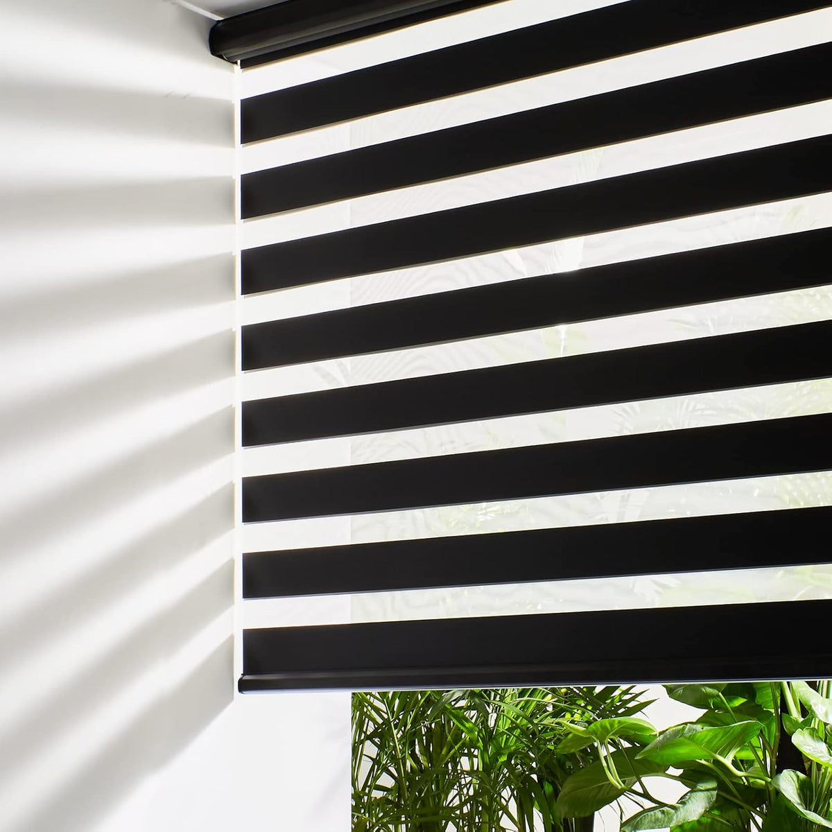Persilux Cordless Zebra Blinds for Windows Free-Stop Windows Shades Dual Layer