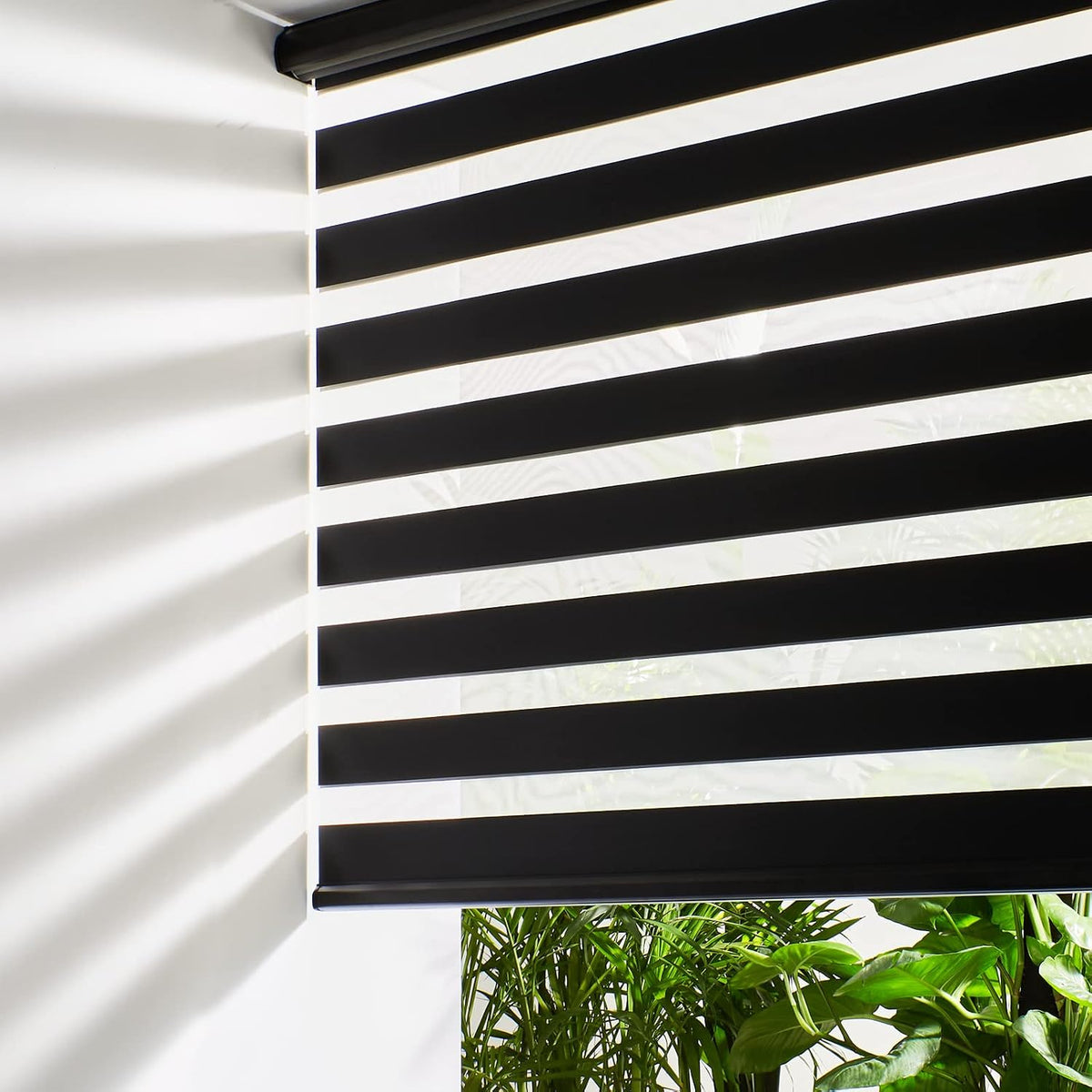 Persilux Cordless Zebra Blinds for Windows Free-Stop Roller Windows Shades Dual